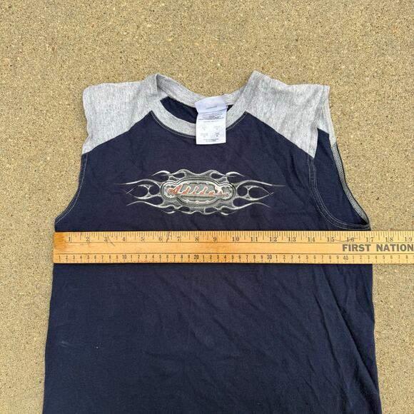 Vintage Y2K Adidas Tribal Flame Blade Logo Grunge Streetwear Sleeveless T-shirt - Picture 7 of 10